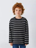 John Lewis Kinder-Breton-Streifenshirt, Schwarz