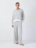 John Lewis Snit Hoodie Oversized Lounge Set, Grau/Elfenbein