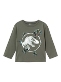 Jurassic Park Kinder-Langarmshirt mit Dinosaurier-Motiv, Teeblatt