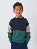 John Lewis Kinder-Sweatshirt aus Baumwolle mit Farbblockmuster, Blau