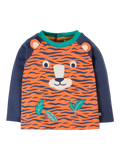 Frugi Baby Happy Raglan-Top aus Bio-Baumwolle, Orange/Mehrfarbig
