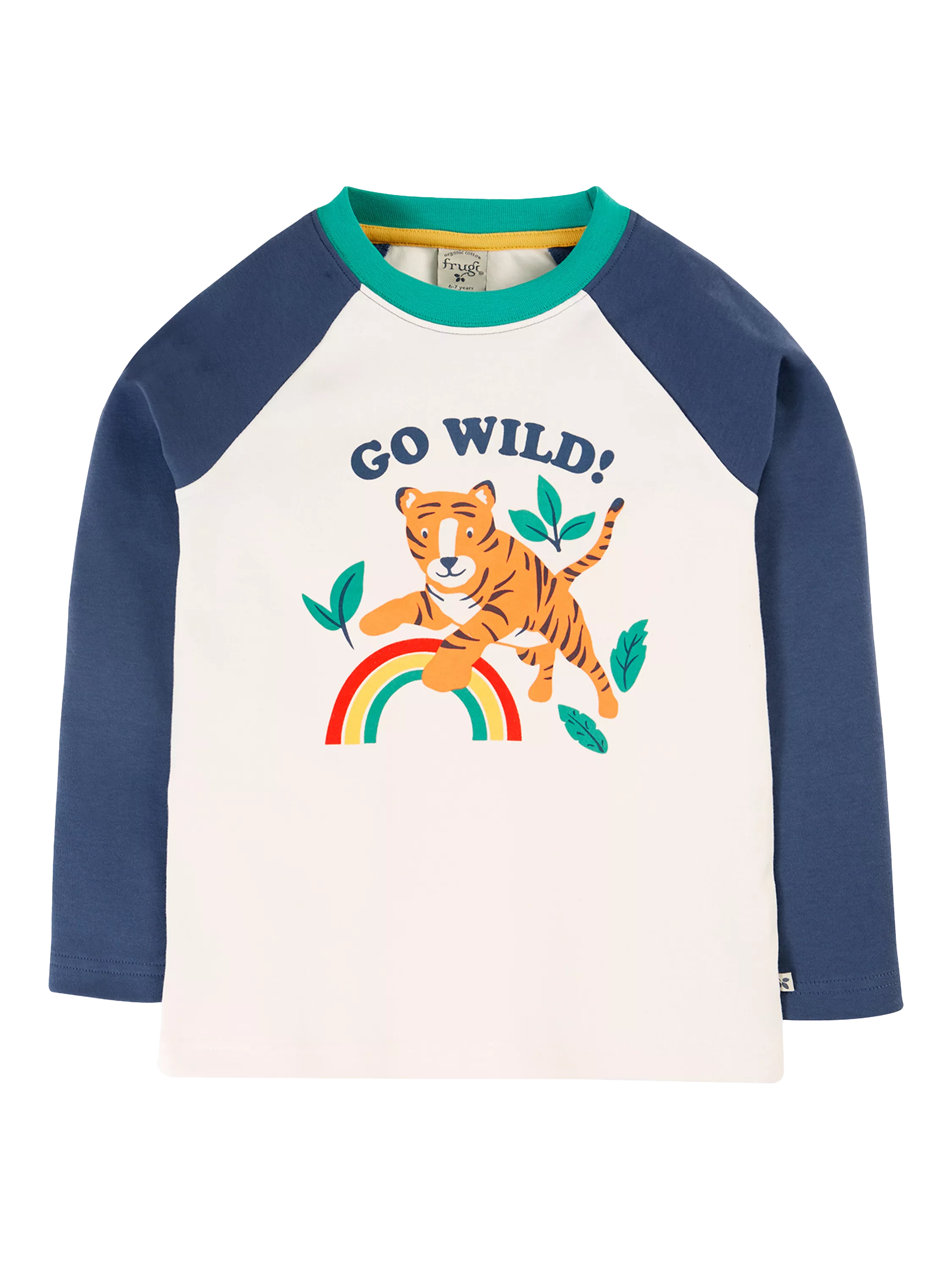 Frugi Kids' Tamar Organic Cotton Raglan Top, Multi - McGrocer