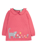 Frugi Kids Victoria GOTS Bio-Baumwoll-Tunika-Top, Blütenblatt/Katze