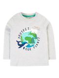 Frugi Adventure Applique Kinder-Sweatshirt, Grau/Mehrfarbig