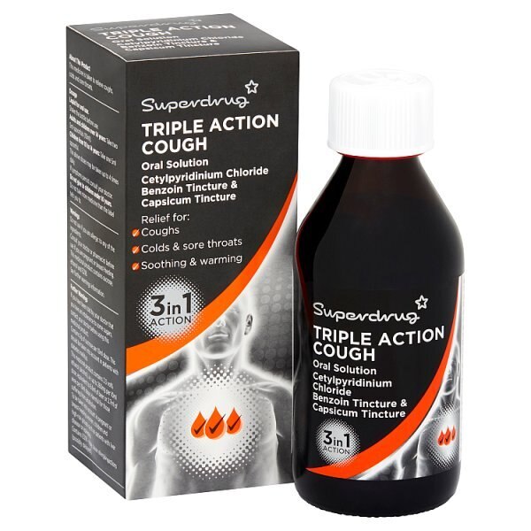 Superdrug Triple Action Cough Syrup 200ml GOODS Superdrug