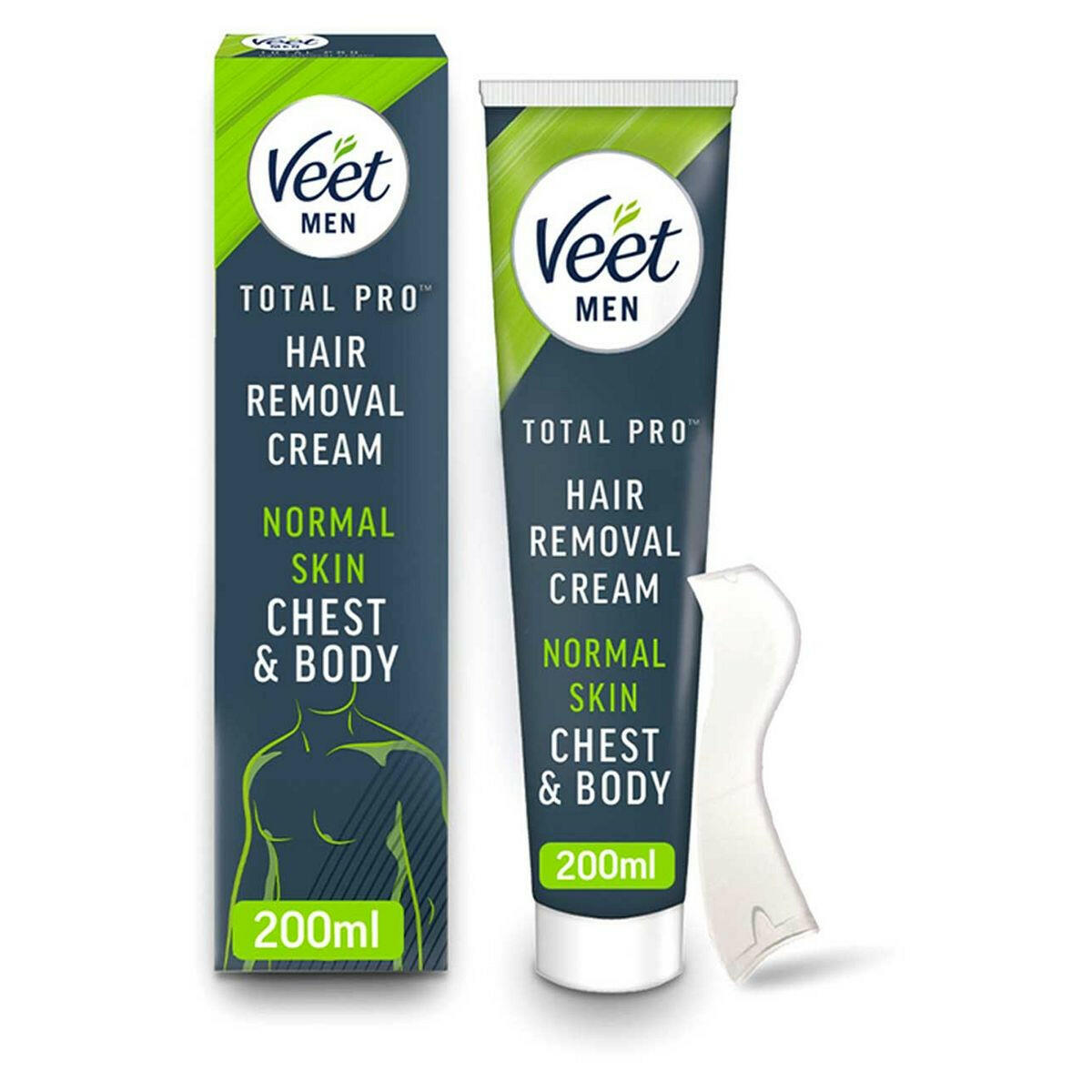 Veet Men Total Pro Hair Removal Cream Chest & Body Normal Skin - 200ml Men's Toiletries Boots