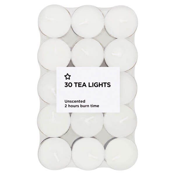 Superdrug Un-fragranced tea light candles GOODS Superdrug