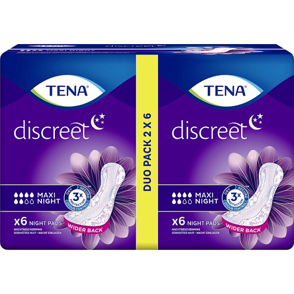 TENA Lady Maxi Night Incontinence Pads Duo x12 GOODS Superdrug