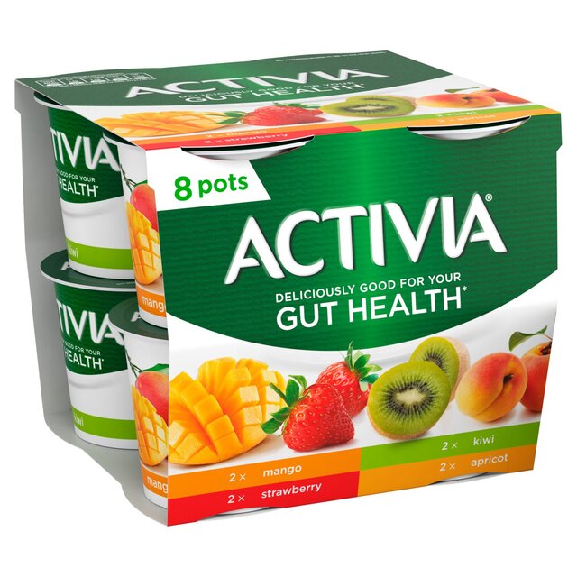 Activia Mango Strawberry Kiwi & Apricot Multipack Fruit Yoghurt 8 x 115g - McGrocer