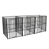 3-Run Euro Style Kennel with Common Wall 5 L x 5 W x 6ft H 15 L x 15 W x 18m H