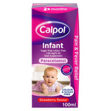 Calpol Säuglingszuckerfreie Farbstofffreie 120 mg/5 ml orale Suspension Erdbeer-Geschmack ab 2 Monaten - 100 ml