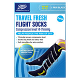 Boots Pharmaceuticals Reise Frisch Flug Socken - Schwarz UK Größe 8-12