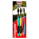 Colgate ZigZag Schwarz Mittelzahnbürste x3