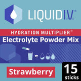 Liquid IV Hydration Multiplier Electrolyte Powder Mix Strawberry 15 Sachets