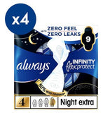 Always Infinity FlexProtect Damenbinden Größe 4 Nacht Extra Flügel x4 Packung
