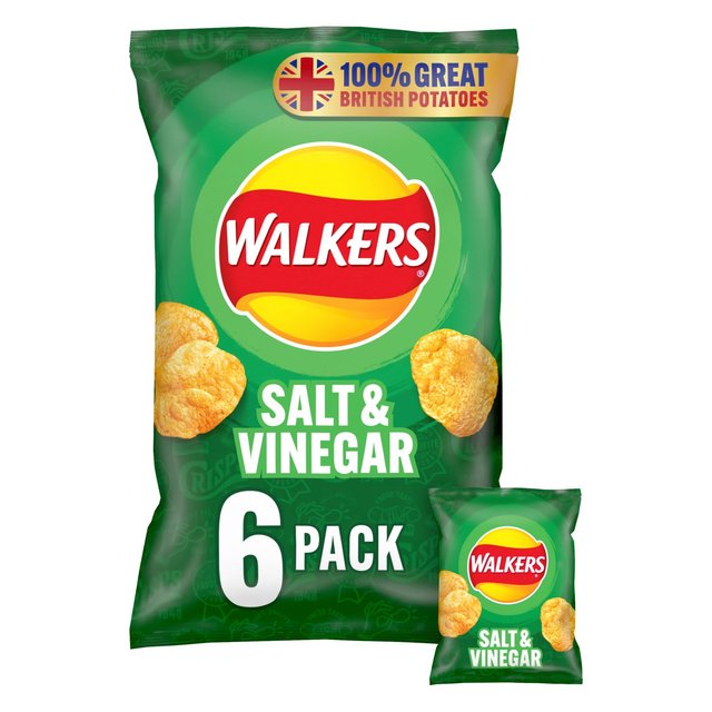 Walkers Salt & Vinegar Multipack Crisps 6 per pack GOODS M&S