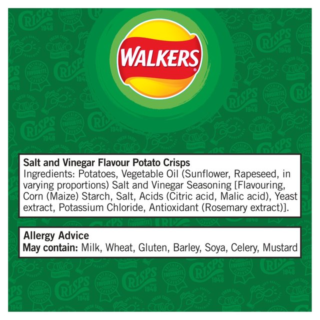 Walkers Salt & Vinegar Multipack Crisps 6 per pack GOODS M&S