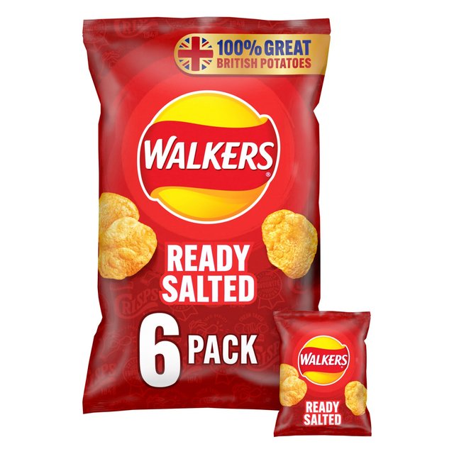 Walkers Ready Salted Multipack Crisps 6 per pack GOODS M&S
