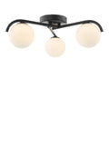 Dar Orlena 3 Arm Opal Glass Semi Flush Ceiling Light