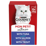 Gourmet Mon Petit Fish Variety Tuna, Salmon & Trout Wet Cat Food 6 x 50g