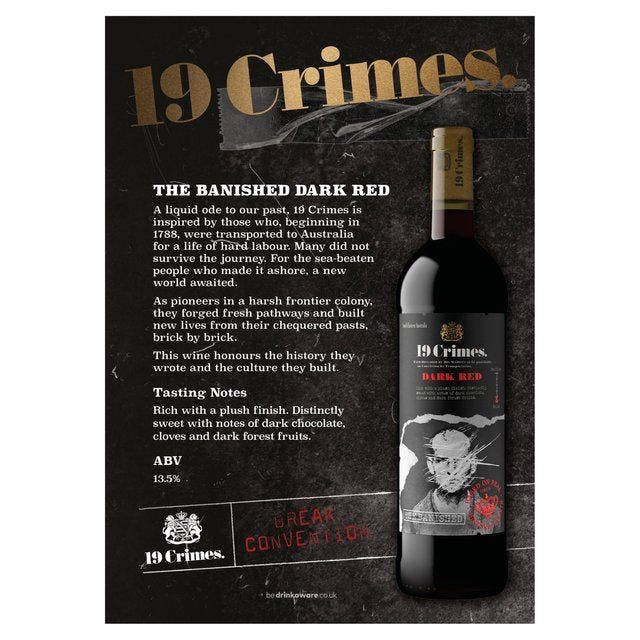 19 Crimes The Banished Dark Red 75cl - McGrocer