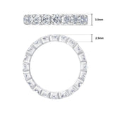 2.00ctw Round Brilliant Cut Claw Set Eternity Ring, Platinum in 6 Sizes - McGrocer