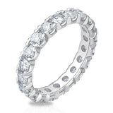 2.00ctw Round Brilliant Cut Claw Set Eternity Ring, Platinum in 6 Sizes - McGrocer