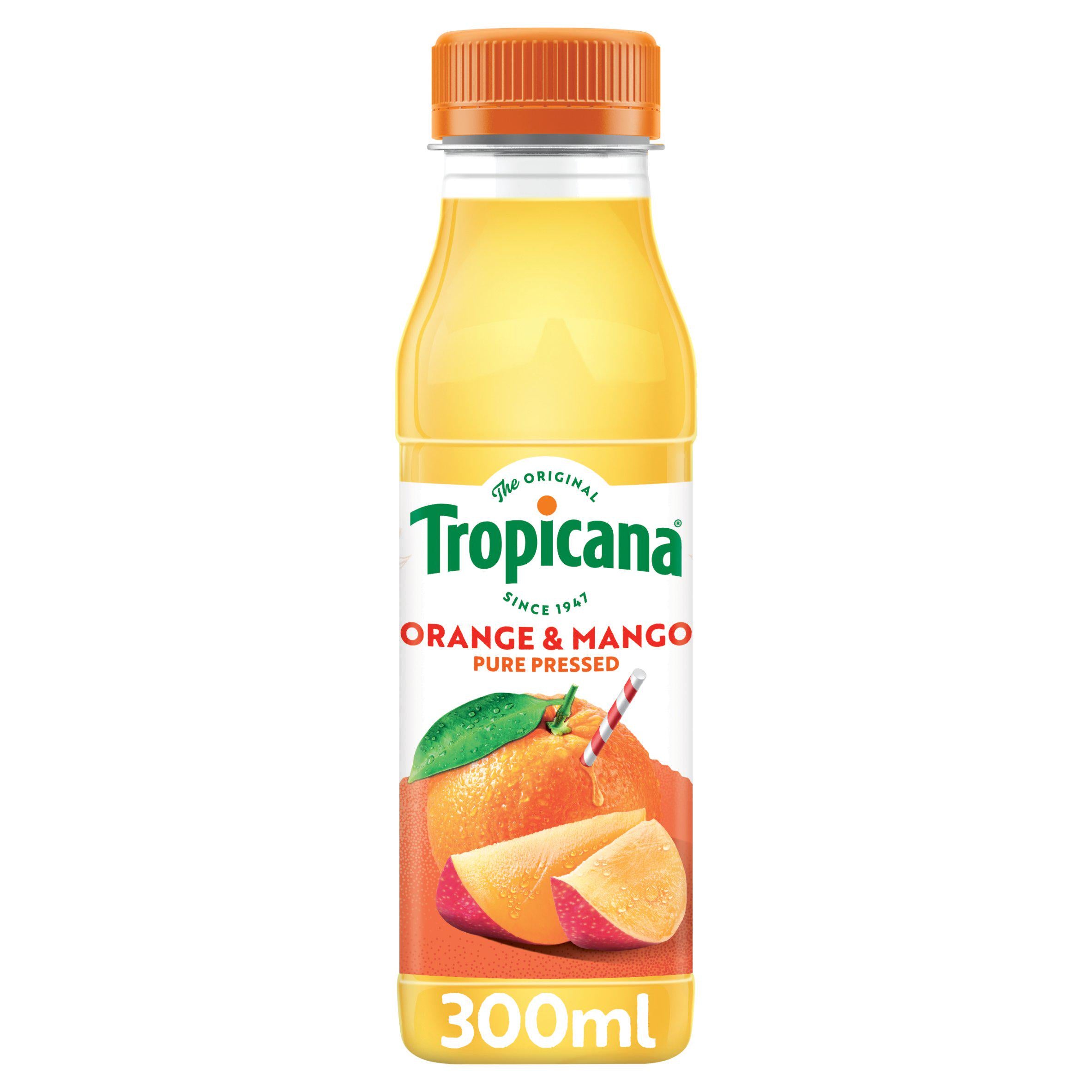 Tropicana Pure Orange & Mango Fruit Juice 300ml All chilled juice Sainsburys