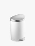 simplehuman Halbrunder Treteimer, Weiß/Stahl, 10 l