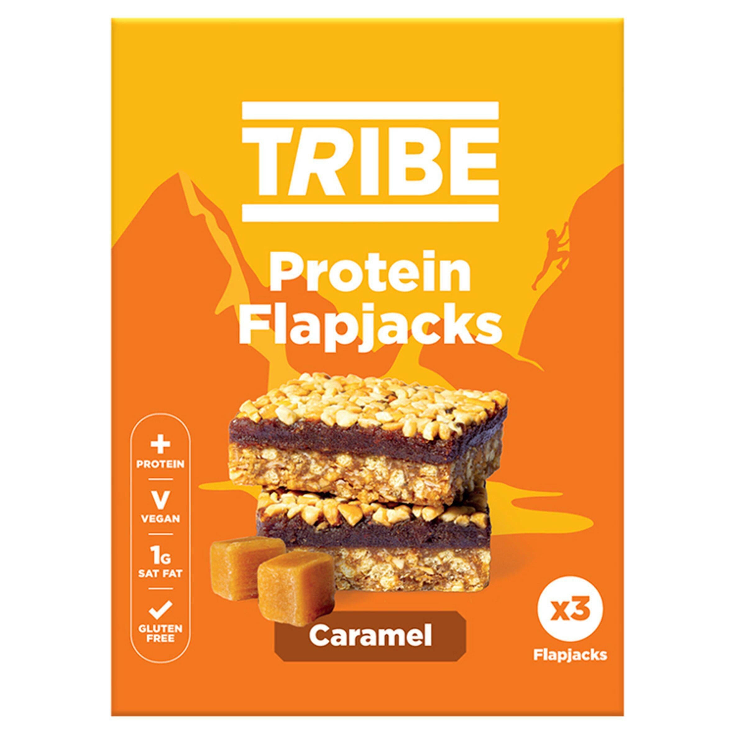 Tribe Caramel Protein Flapjacks 3x38g GOODS Sainsburys
