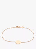 IBB Personalised 9ct Rose Gold Disc Initial Chain Bracelet - McGrocer