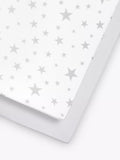 Snüz Baby Star Cot/Cotbed Fitted Sheets, 2 Piece Set, White/Grey - McGrocer