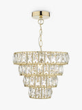Dar Cerys Crystal Chandelier Ceiling Light Gold