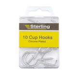 Sterling 10 x Chrome plated cup hooks DIY ASDA