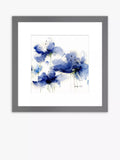 John Lewis Green Lili „Indigo Blooms I“, gerahmter Druck mit Passepartout, 33,5 x 33,5 cm, Blau