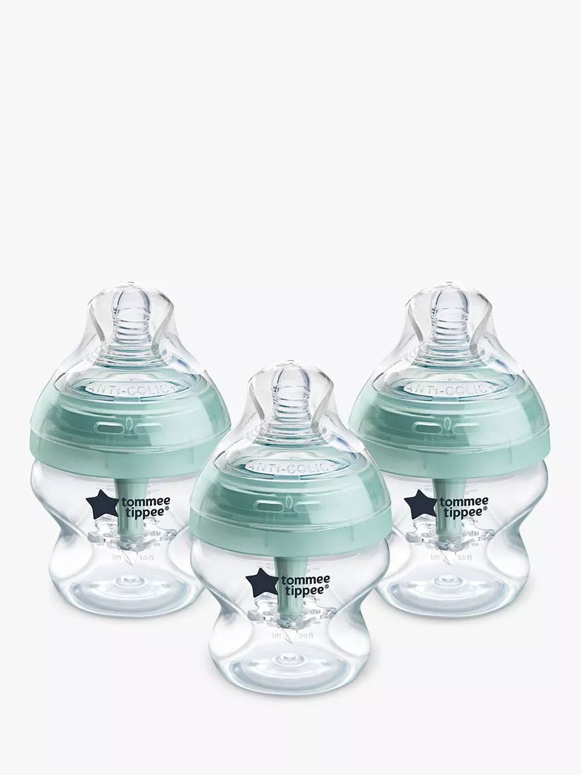 Tommee Tippee Advanced Anti-Colic Baby Bottles with Slow Flow Breast Like Teats, Pack of 3, 150ml - McGrocer