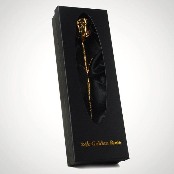 24k Golden Rose with Black Box - McGrocer