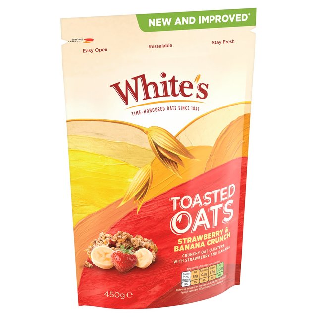 White's Toasted Oats Strawberry & Banana Crunch 450g GOODS M&S