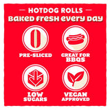 Warburtons Hot Dog Rolls 6 per pack GOODS M&S