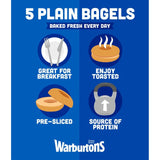 Warburtons Plain Bagels 5 per pack - McGrocer