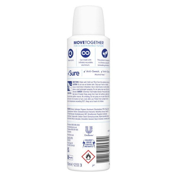Sure Cotton Dry Anti-Perspirant Deodorant Aerosol 150ml GOODS Superdrug