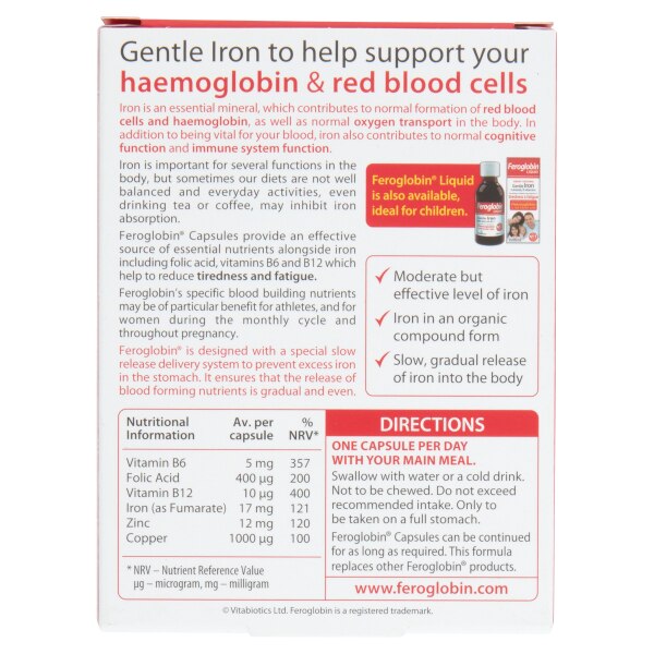 Vitabiotics Feroglobin Capsules 30s GOODS Superdrug