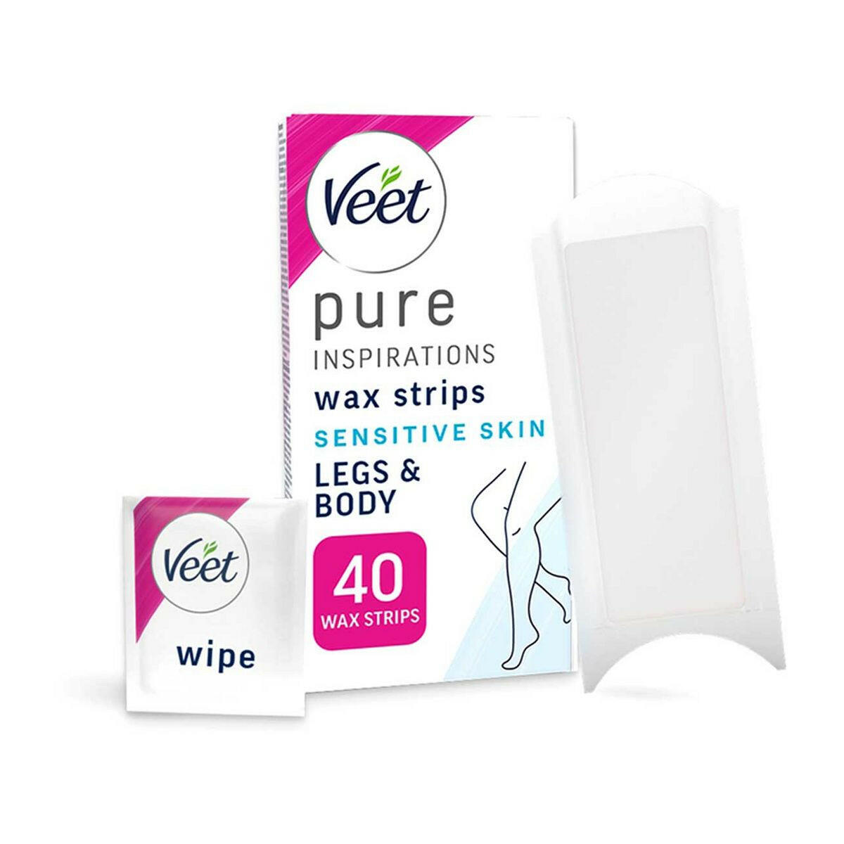 Veet Pure Cold Wax Strips Legs & Body For Sensitive Skin - 40s GOODS Boots