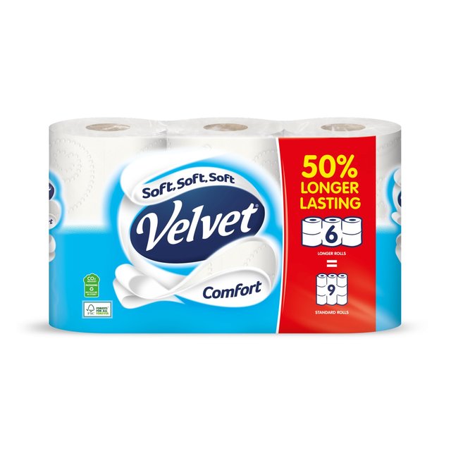 Velvet Comfort White Toilet Rolls 6 per pack GOODS M&S