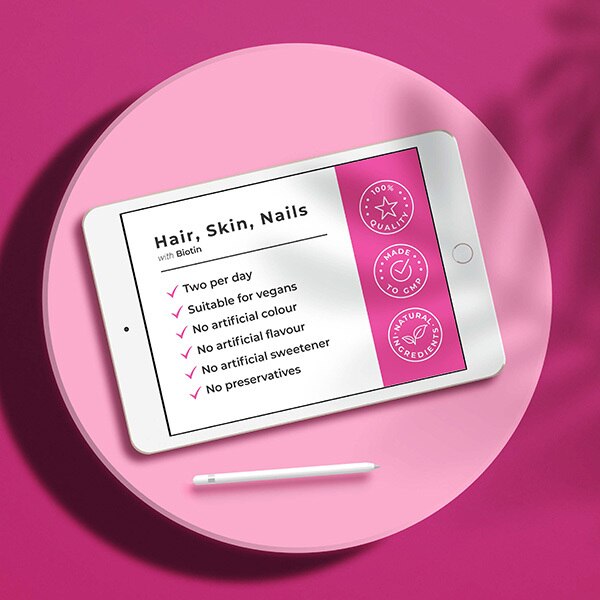 Vegan Hair, Skin & Nails Gummies Hair Growth, 5000Mcg Biotin GOODS Superdrug