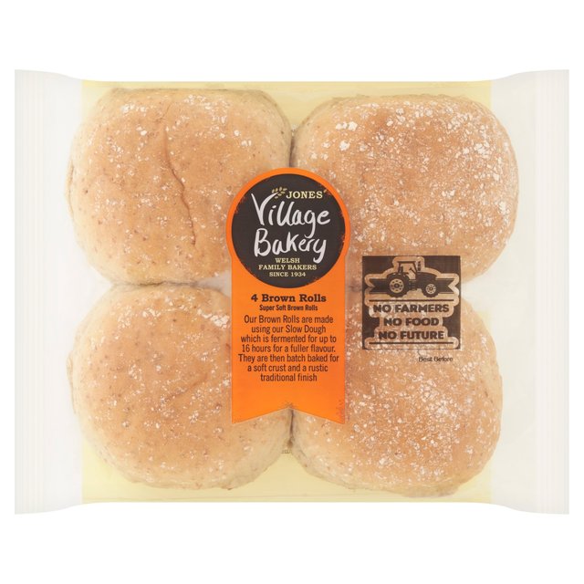 Village Bakery Brown Rolls 4 per pack GOODS M&S