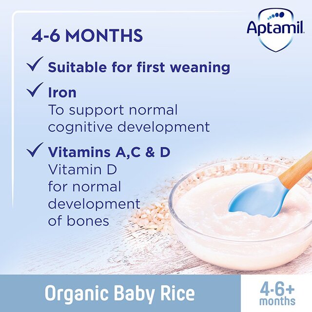 Aptamil Organic Baby Rice Cereal 4 mths+ 100g - McGrocer