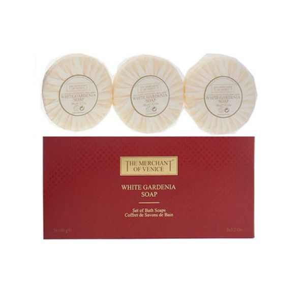 The Merchant of Venice White Gardenia Soap 3pcs x 100g GOODS Superdrug