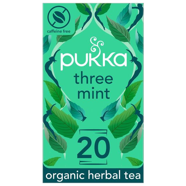 Pukka Organic Three Mint Tea 20 Home Compostable Herbal Tea Bags 32g 20 per pack - McGrocer