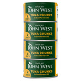 John West Tuna Chunks in Sunflower Oil 4x125g 102g drainedl